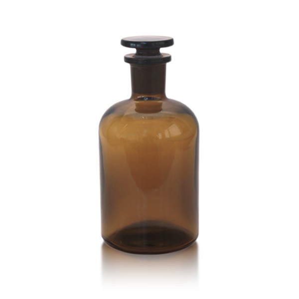 Apothekerflasche 250 ml mit Glasstopfen - Enghals braun