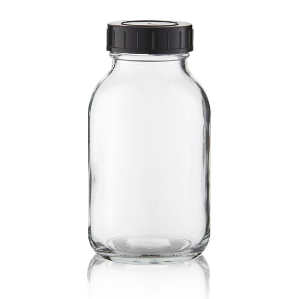 Weithalsflasche klarglas + Deckel 500ml Laborbedarf aus Glas und Kunststoff