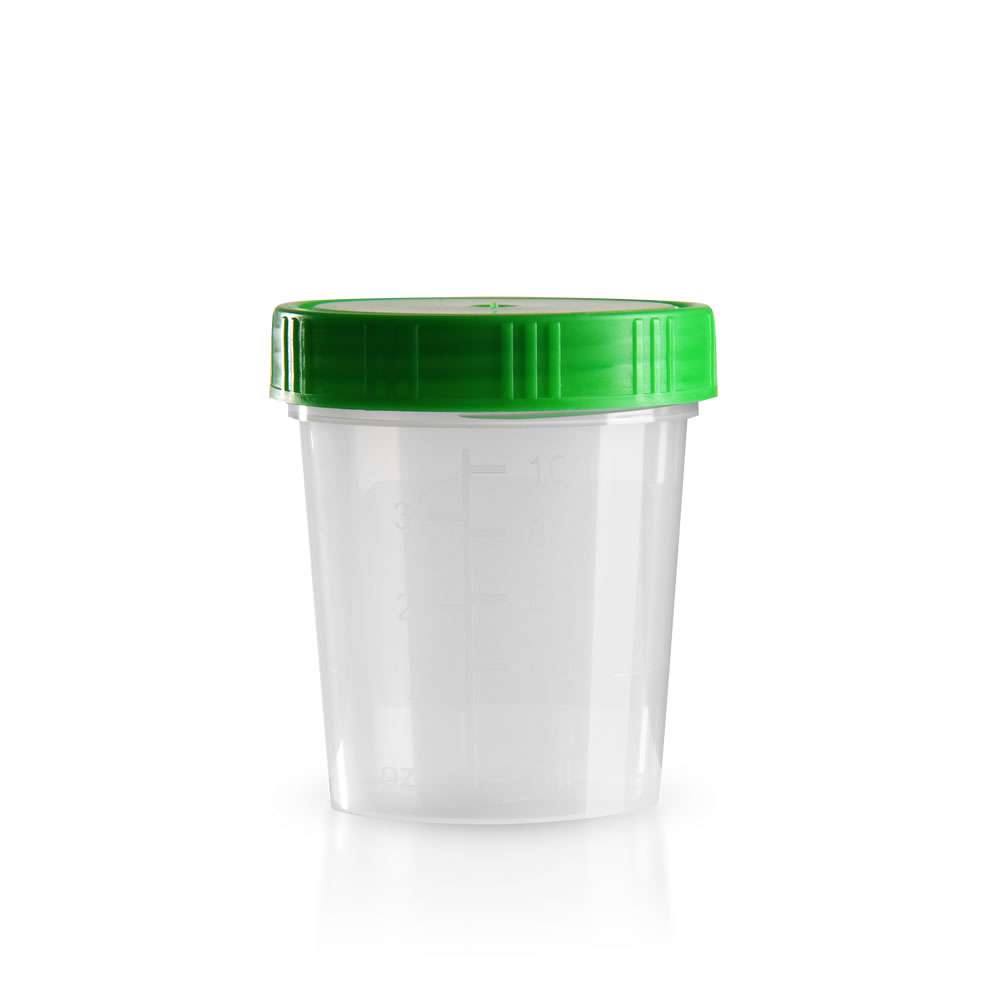 Med-Comfort Urinbecher 125ml Mit Schraubdeckel – 100 Stück, PP, Graduiert, Beschriftbar, Für Labor & Praxis
